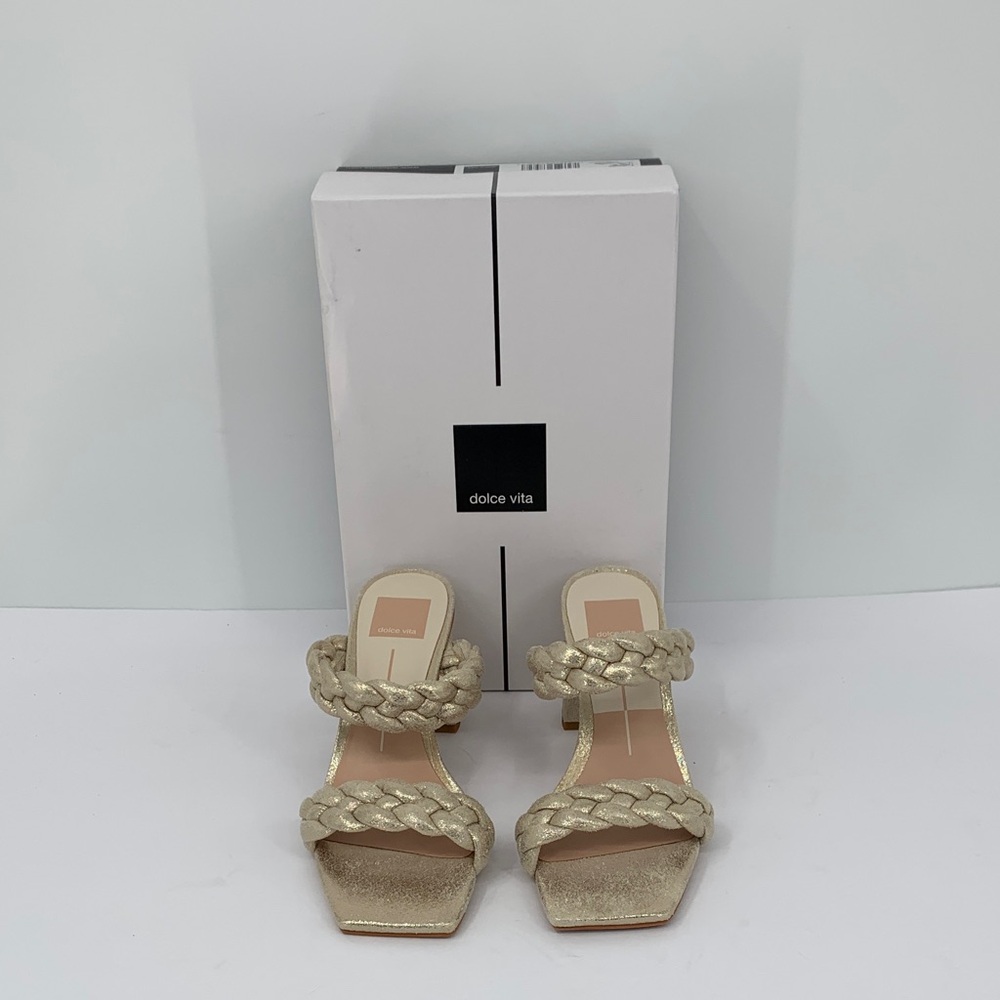 Dolce Vita Paily Gold Braided Heels